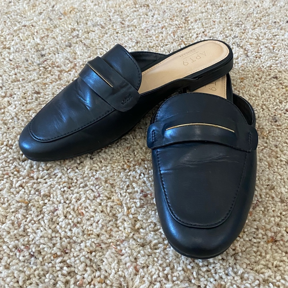 Faux Leather Mules